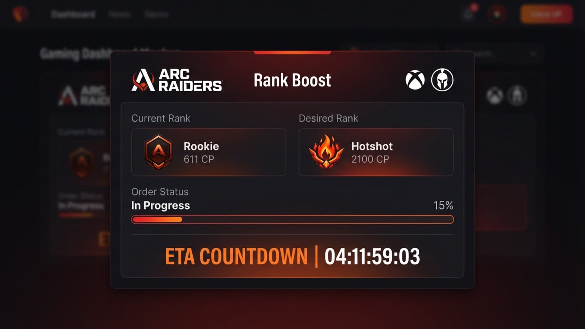 VersaciBoosts order tracking dashboard